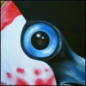Augenblick eines Haubenkranichs Acryl auf Leinwand;
30 x 30 cm